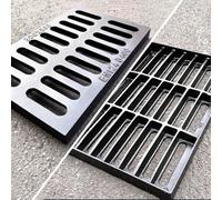 VLKLPZAHAK Grille De Drainage en Métal Durable Systèmes De Drainage À Canal Extérieur, Couvercle De Drainage en Fonte pour Garage Terrasse Caniveau(50x20x3cm-20x8x1.2in)