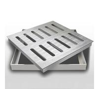 VLKLPZAHAK Grille De Drainage Extérieure En Acier Inoxydable Avec Base, Couvercle D'égout Robuste, Couvercle De Grille De Drainage De Bassin De Récupération Pour Allée De Jardin(40x3cm-15.7x1.2in)