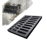 VLKLPZAHAK Grille De Drainage Rectangulaire 20x50cm Grille Caniveau en Fonte, Couvercle De Tranchée 30mm D'épaisseur, Couvercle De Grille D'égout pour Garage(50x25cm-20x10in)