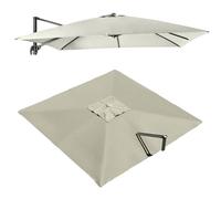 VLKLPZAHAK Housse De Rechange pour Parasol Déporté Carré De 250x250cm Tissu De Remplacement pour Parasol De Patio, Toile De Rechange pour Parasol De Marché Extérieur(Light Grey,3x3m (9.8x9.8ft))