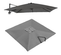 VLKLPZAHAK Housse De Rechange pour Parasol Déporté Carré De 250x250cm Tissu De Remplacement pour Parasol De Patio, Toile De Rechange pour Parasol De Marché Extérieur(Grey,3x3m (9.8x9.8ft))
