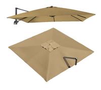 VLKLPZAHAK Housse De Rechange pour Parasol Déporté Carré De 250x250cm Tissu De Remplacement pour Parasol De Patio, Toile De Rechange pour Parasol De Marché Extérieur(Khaki,2.5x2.5m (8.2x8.2ft))