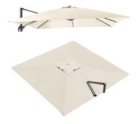 VLKLPZAHAK Housse De Rechange pour Parasol Déporté Carré De 250x250cm Tissu De Remplacement pour Parasol De Patio, Toile De Rechange pour Parasol De Marché Extérieur(Beige,3x3m (9.8x9.8ft))