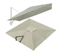 VLKLPZAHAK Parasol De Jardin Rectangulaire Toile De Rechange 300x400cm Auvent De Rechange pour Déporté Parasol 8 Baleines, Tissu De Rechange pour Parasol De Table(Light Grey,3x3m (9.8x9.8ft))