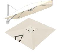 VLKLPZAHAK Parasol De Jardin Rectangulaire Toile De Rechange 300x400cm Auvent De Rechange pour Déporté Parasol 8 Baleines, Tissu De Rechange pour Parasol De Table(Beige,3x3m (9.8x9.8ft))