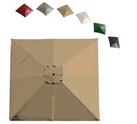 VLKLPZAHAK Rectangle Toile De Rechange pour Parasol Déporté 4x3m Auvent De Rechange Parasol De Jardin avec Air Vent Tissu De Remplacement Parasol 8 Baleines(Khaki,3x3m (9.8x9.8ft))