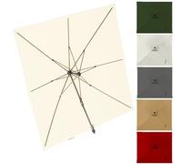 VLKLPZAHAK Rectangulaire Toile De Rechange pour Parasol Jardin Déporté 3x4m Toile De Remplacement pour Parasol De Marché À 8 Baleines, Auvent De Rechange Anti-Ultraviolet(Beige,4x3m (13x9.8ft))