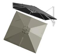 VLKLPZAHAK Toile De Rechange Parasol De Jardin Rectangulaire 400x300cm Parasol Déporté Auvent De Rechange, Tissu De Rechange 8 Baleines pour Parasol De Table Marché(Light Grey,4x3m (13x9.8ft))