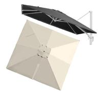 VLKLPZAHAK Toile De Rechange Parasol De Jardin Rectangulaire 400x300cm Parasol Déporté Auvent De Rechange, Tissu De Rechange 8 Baleines pour Parasol De Table Marché(Beige,3x3m (9.8x9.8ft))