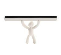 Vllcsla Raclette de nettoyage de fenêtre avec lame en caoutchouc de 25,5 cm de large - Raclette créative en silicone pour porte de douche avec poignée en forme d'homme pour fenêtre, verre (blanc)