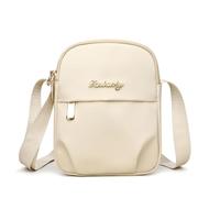 Vllcsla Sacs à Bandoulière Petit pour Femmes en Tissu, 15 cm de large x 19 cm de long x 7 cm de profondeur, Sac à Main pour Téléphone Léger, Anti-vol, pour Voyage, Utilisation Quotidienne, Beige