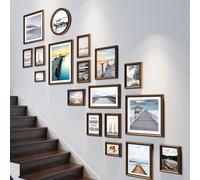 Vllentin Collage De Cadres Photo Modernes,Mur De Cadre Photo Combiné,Ensemble De Cadres Muraux Galeries,Ensemble De Cadres Photo en Boiss pour Mur De Galeries,Cadres Photo éChelles