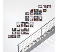 Vllentin Ensemble De Cadres Photo en Boiss,Mur De Cadre Photo Combiné,Ensemble De Cadres Muraux Galeries,Cadre Mural Collage Moderne,Cadres Photo en Boiss Massifs pour Escaliers