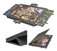 Vllentin Table de Puzzle Portable pour Adultes,Table À Puzzle 2-en-1 Pliable,Plateau de Puzzles Pliable et Portable,avec 6 Tiroirs,Facile à Ranger,pour Jusqu'à 1000 Pièces