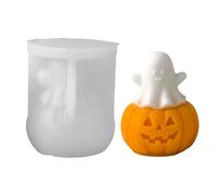 Vllold Moule à bougie en forme de | Fantôme d'Halloween tenant une en résine époxy | Outil de fabrication de bougies anti-adhésif pour bougies, ciment ciment savon, muffins