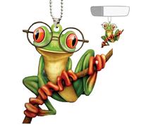 Vllold Porte-clés grenouille mignon en acrylique avec pendentif grenouille de dessin animé - Robuste, accrocheur, bijou amusant pour voiture, sac, portefeuille, sac de fête, Lunettes Grenouille Style