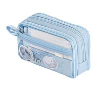 Vllold Trousse de Maquillage Transparente - Trousse à Crayons Transparente | Pochette à stylos Portable avec Fermeture éclair pour, Adolescents, étudiants, Bleu, Refer to Description, Unisexe