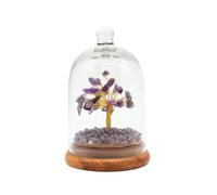 VLNET | Arbre du bonheur et des désirs avec pierres naturelles sous cloche en verre | Bonsaï avec pierres précieuses | Arbre spirituel | Améthyste