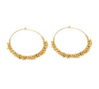 Vlnet - Boucles d'oreilles en laiton - Décoration micro éléments à boules mogra | Diamètre 5,5 cm | Fabrication artisanale | + Parfum VLNET offert