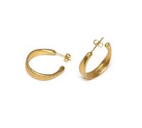 Vestopazzo Boucles d'oreilles ouvertes en laiton. Fermeture papillon. Diamètre 2,7 cm environ. Nickel testé. Fabrication artisanale. DD16124, medium, Laiton, Pas de gemme