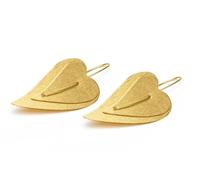 Vlnet - Boucles d'oreilles en laiton en forme de cœur irrégulier | Fermeture à crochet | Hauteur 4,8 cm | Fabrication artisanale | DD16129