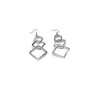 Vlnet - Boucles d'oreilles en losanges tressées - Fabriquées à la main en aluminium 100 % recyclé | AL17047 | + hibou porte-bonheur offert