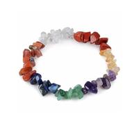 VLNET | Bracelet élastique 7 chakras | Pierres naturelles baroques | taille unique réglable | unisexe