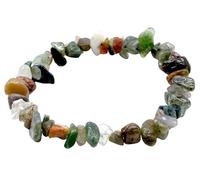 VLNET ® | Bracelet élastique avec pierre naturelle agate musquée sud-africaine | Propriétés : associée à l'enracinement, à la croissance personnelle et au renforcement immunitaire| Taille unique