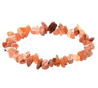 VLNET Bracelet élastique avec pierre naturelle aventurine orange | Propriétés : aide à surmonter les insécurités et à stimuler la pensée positive | Taille unique réglable | unisexe