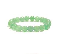 VLNET Bracelet élastique avec pierre naturelle aventurine verte de 6 mm ou 8 mm | propriétés : guérison émotionnelle, bien-être et harmonie | taille unique réglable, Taglia Unica, Pierre, Aventurine