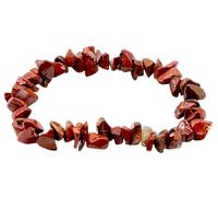VLNET | Bracelet élastique avec pierre naturelle jaspe rouge | Propriétés : propriétés purifiantes, détoxifiantes, aide à retrouver l'équilibre et l'enracinement | Taille unique réglable | unisexe