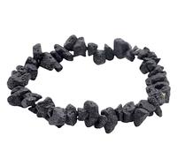 VLNET ® | Bracelet élastique avec pierre naturelle lave noire indonésienne | Propriétés : aide à développer des pensées positives et à trouver sérénité | pierre du courage | tg unique | unisexe