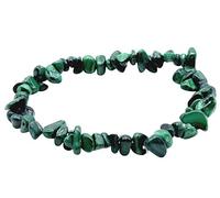 VLNET ® | Bracelet élastique avec pierre naturelle malachite | Propriétés : déverrouillage et élimination des émotions réprimées | Taille unique réglable | unisexe