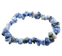 VLNET ® Bracelet élastique avec pierre naturelle Sodalite italienne | Propriétés : favorise le sommeil, apporte calme et stimule la créativité | Taille unique réglable | unisexe