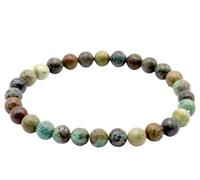 VLNET Bracelet élastique avec pierre naturelle turquoise africaine de 6 mm ou 8 mm | pierre protectrice et curative | Taille unique réglable, Taglia Unica, Pierre, Turquoise africaine
