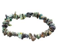 VLNET | Bracelet élastique avec pierre naturelle turquoise africaine | Propriétés : pierre associée à la croissance, au changement et à l'optimisme | Taille unique réglable | unisexe