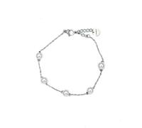 VLNET Bracelet en acier inoxydable avec perles. Bracelet fin avec cinq perles. Taille réglable 16+4 cm. Unisexe, Taglia Unica, Acier inoxydable, Pas de gemme