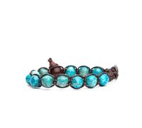 VLNET Bracelet original tibétain avec pierre naturelle South Africa Tourquise.Unisexe. Taille réglable. Béni par les moines tibétains., Taglia Unica, Pierre, Pas de gemme