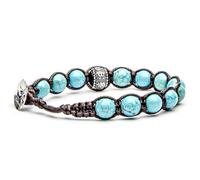 VLNET ® Bracelet original tibétain avec roue de prière | argent et pierres naturelles | unisexe taille unique, fabriqué à la main et béni par les moines tibétains, Taglia Unica, Coton, Pas de gemme