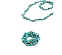 VLNET® Bracelet Vestopazzo - Collier élastique | Turquoise et corail | Longueur 38 cm | Laiton, Verre et Céramique | Artisanat | Collection Coral (TURCHESE)