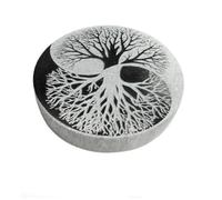 VLNET | Disque Sélénite | Plaque Énergétique | Ø 10 cm - Gravé | Recharge Cristaux, Pierres et Bijoux | Décoration Spirituelle | Méditation, Reiki et Chakra (1, Arbre de Vie Yin-Yang)