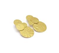 Vlnet | Vestopazzo Boucles d'oreilles mix plaques | laiton recyclé | Taille 5,5 cm | Nickel testé | Fabrication artisanale.