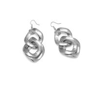 Vlnet | Vestopazzo boucles d'oreilles pendantes chaîne torsadée | aluminium 100 % recyclé | Fermeture à crochet | Nickel testé | Fabrication artisanale.