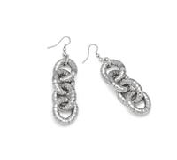 Vlnet | Vestopazzo boucles d'oreilles serpent chaîne | pendentifs double anneau tressé | plaqué argent | artisanat | nickel testé | MI3129