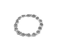 VLNET® Vestopazzo - Bracelet élastique avec cœurs - Plaqué argent - Taille unique - Fabrication artisanale - Idée cadeau (cœur travaillé)