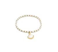 VLNET® | Vestopazzo Bracelet élastique avec perles et rectangles en nacre et acier 316L | Pendentif étoile, papillon, coquillage, poisson et cœur | Idée cadeau, Taglia Unica, Argent sterling, Aucune