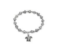 VLNET® Vestopazzo Bracelet élastique avec tortues | Plaqué argent | Taille unique | Testé au nickel | Idée cadeau