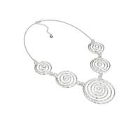 VLNET® | Vestopazzo Collier - Boucles d'oreilles - Bracelet - Bague | spirale, cercles concentriques et courbes | Plaqué argent 925 | Fabrication artisanale | Nickel tested, taglia unica, Argent