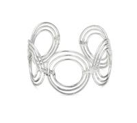 VLNET® | Vestopazzo Collier - Boucles d'oreilles - Bracelet - Bague | spirale, cercles concentriques et courbes | Plaqué argent 925 | Fabrication artisanale | Nickel tested, taglia unica, Argent