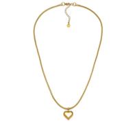 VLNET | Vestopazzo Collier chaîne serpent plat et pendentif en forme de cœur bombé | n acier plaqué or avec | artisanat | Longueur collier 49 +5 cm